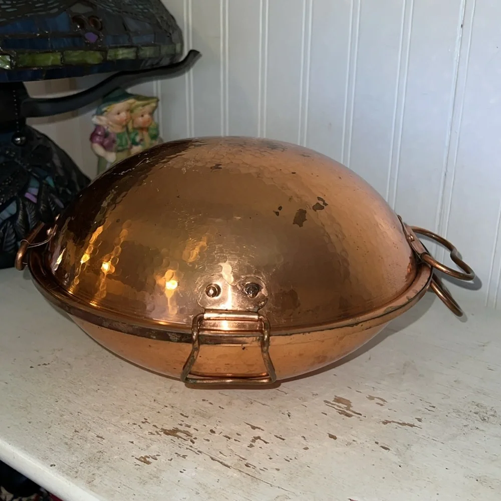 Vintage hammered copper Cataplana